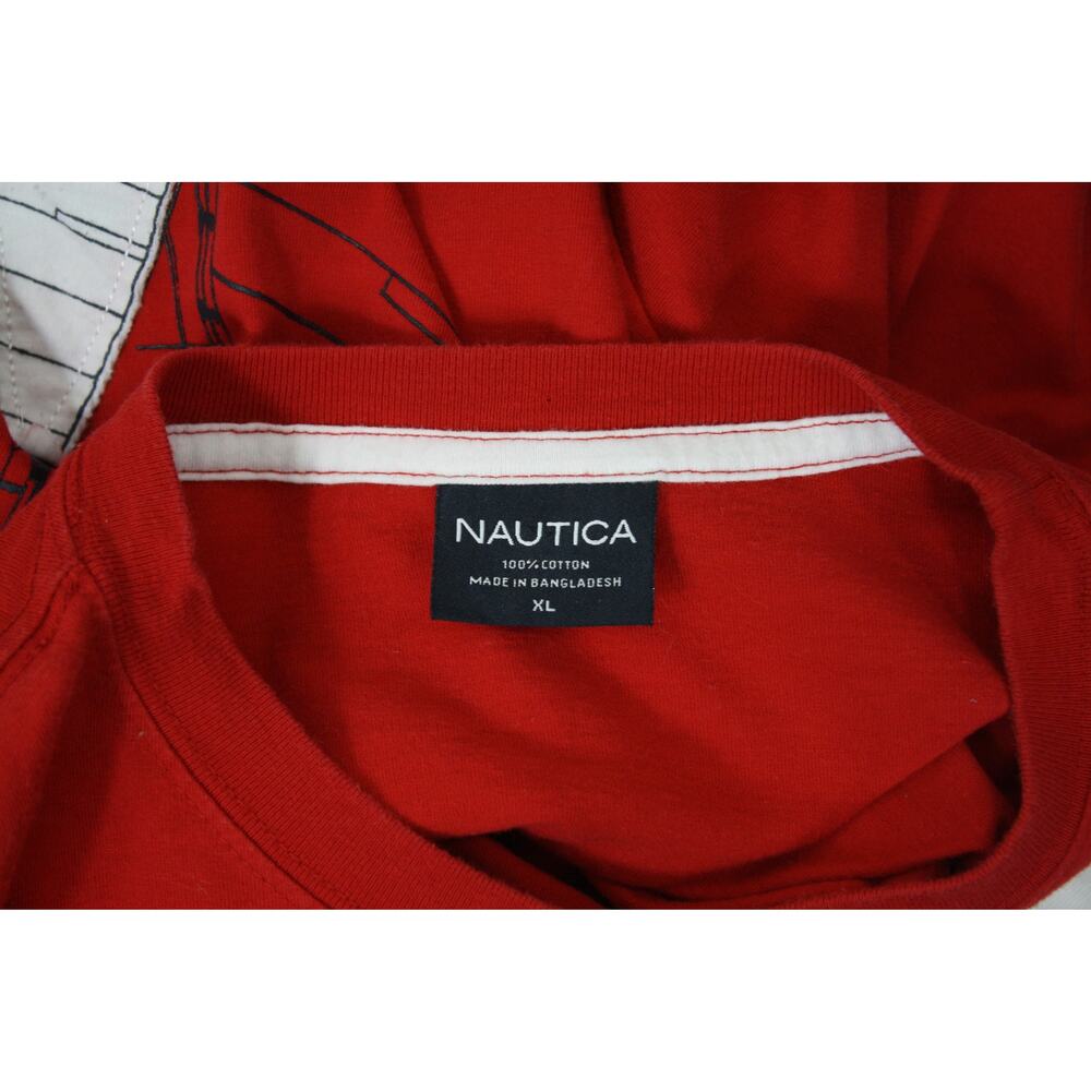 Vintage Nautica Sailing T Shirt Mens XL Red Double Sided Sailboat NS-83 Y2K - Picture 5 of 5